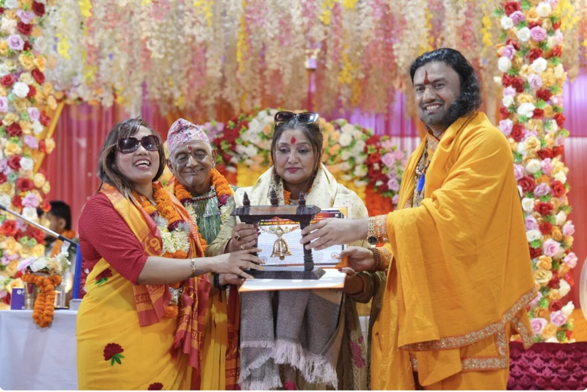 Deepa Shree Niraula donates for ashram